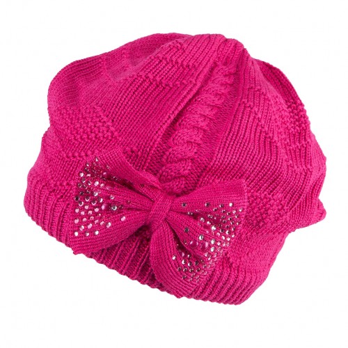 Зимняя шапка берет для девочки TuTu 3-002961 strong pink