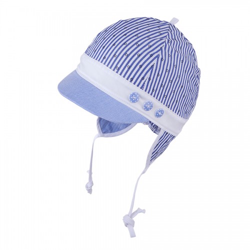 Летняя кепка на завязках для мальчика TuTu 3-004040 blue