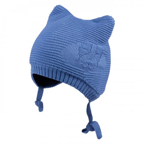 Зимняя шапка для мальчика на завязках TuTu 3-004780 blue