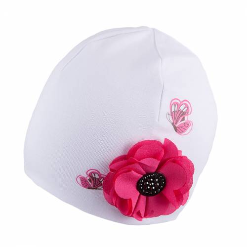 Шапка для девочки TuTu 3-002598 white-pink