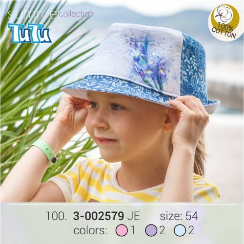Шляпа для девочки TuTu 3-002579 blue