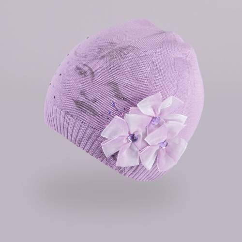 Хлопковая шапка для девочки TuTu 3-002527 violet