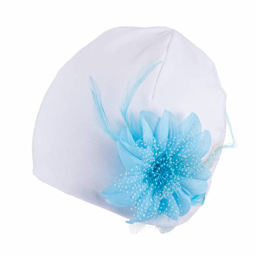 Трикотажная шапка для девочки TuTu 3-002597 white-light blue
