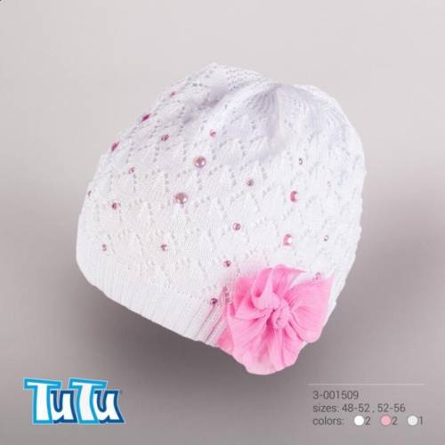 Шапка весенняя для девочки TuTu 3-001509 white