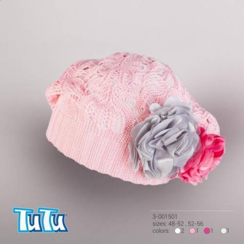 Берет ажурный для девочки TuTu 3-001501 pink