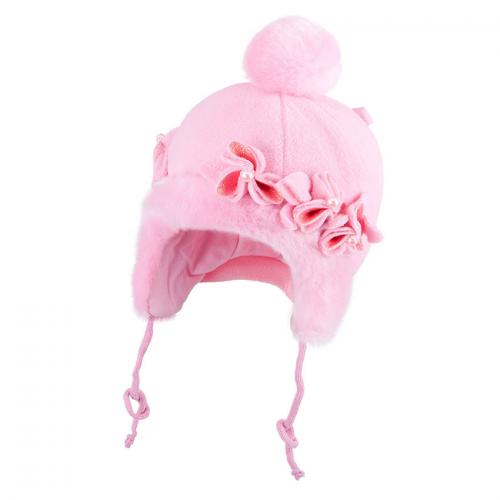 Шапка зимняя для девочки TuTu 3-002638 pink/pink