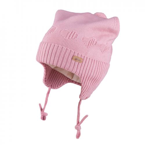 Шапка з мериносової шерсті для дівчинки TuTu 3-005161 pink