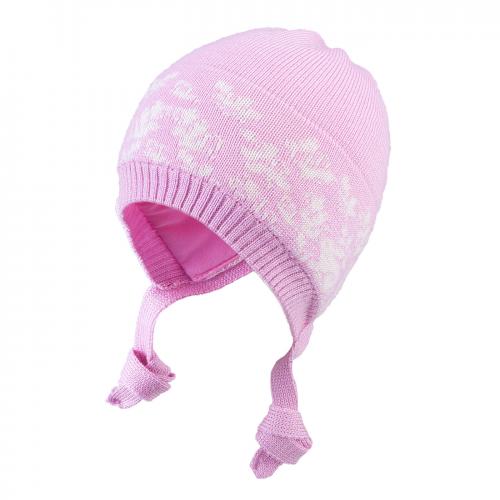 Шапка зимняя для девочки на завязках TuTu 3-005122 light pink
