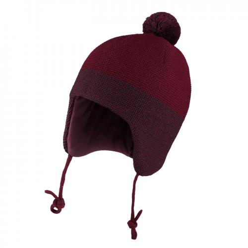 Зимняя шапочка для мальчика TuTu 3-005176 claret