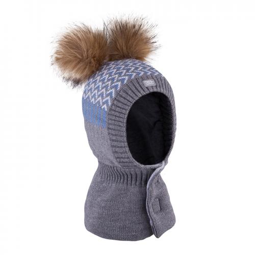 Шапка - шлем зимняя для мальчика TuTu 3-005228 grey