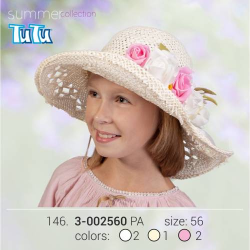 Шляпа для девочки TuTu 3-002560 ecru